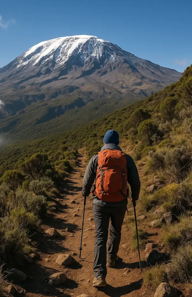 Hiking on Kilimanjaro Slopes